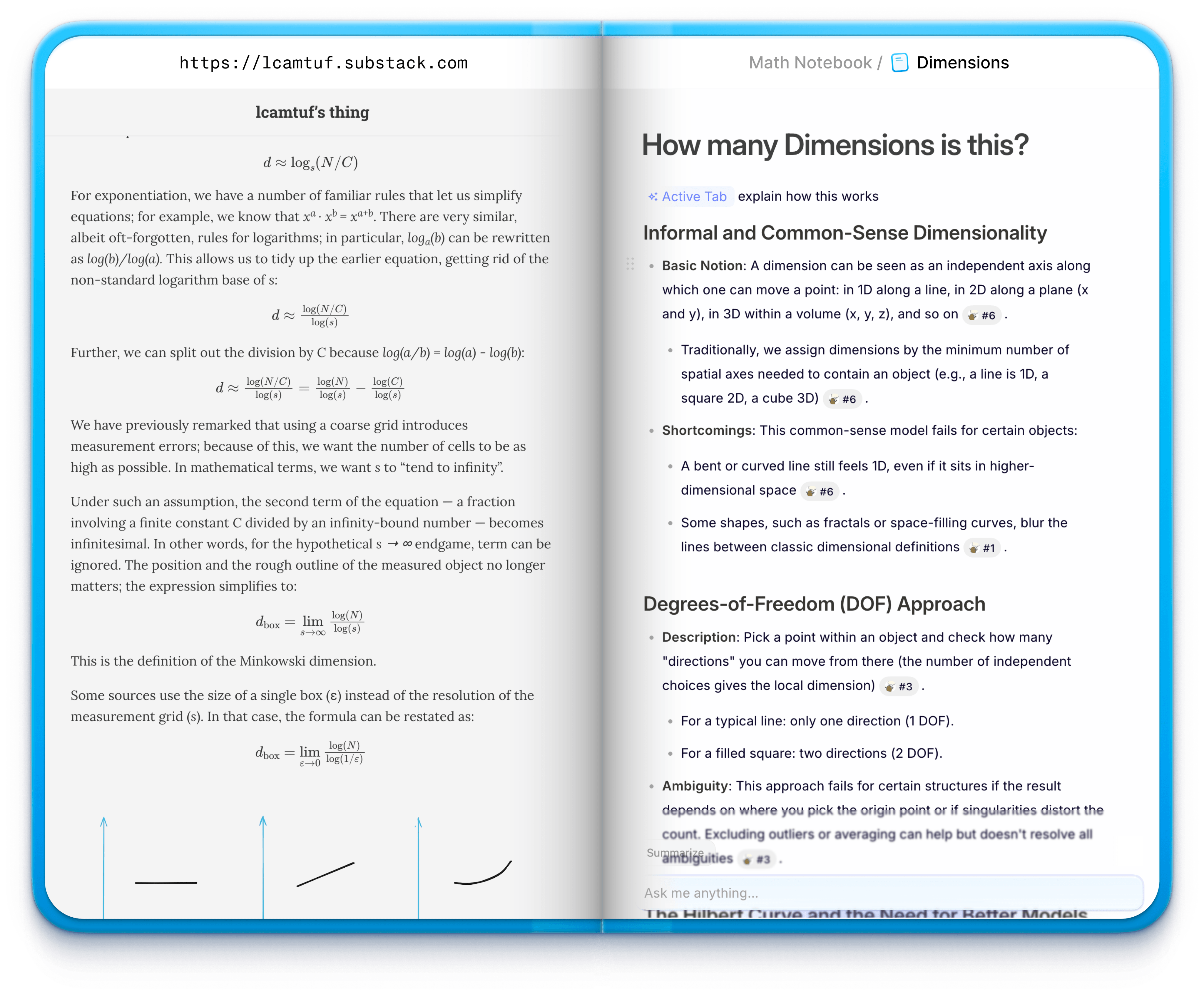 Notebook interface
