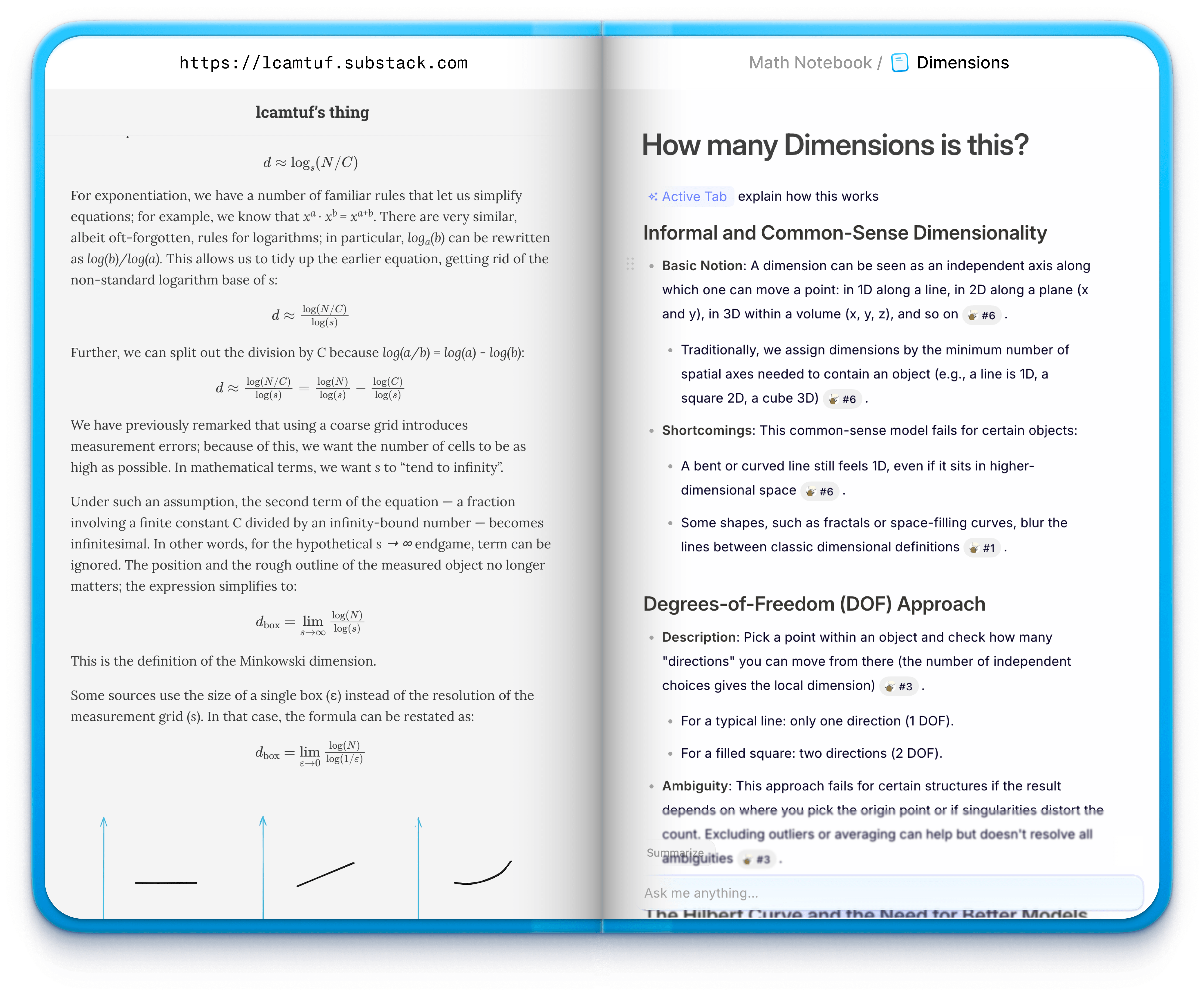 Notebook interface